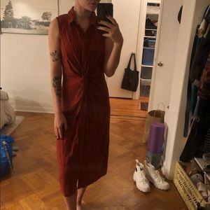 Warehouse linen twist front dress